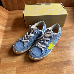 Golden goose super star blue light sneakers size 34 distressed